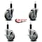 Service Caster 4'' Gray Poly Wheel Swivel 1-1/8'' Expanding Stem Caster Set 2 Brakes, 4PK SCC-EX20S414-PPUB-2-TLB-2-118 - alternate 5